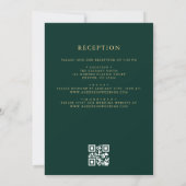 Invitation QR Code Emerald Green Gold Minimal Mariage (Dos)