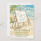 Invitation QR Code Enregistrer La Date Destination De Mariage (Devant)