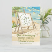 Invitation QR Code Enregistrer La Date Destination De Mariage (Debout devant)