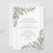 Invitation QR Code Eucalyptus Mariage vert Sage Botanique (Devant)