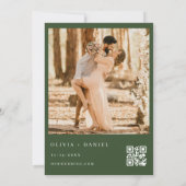 Invitation QR Code Eucalyptus Photo Mariage de verdure (Dos)