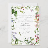 Invitation QR Code Fleur sauvage moderne Botanique Floral Mar (Devant)