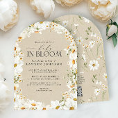 Invitation QR Code Floral Daisy Baby in Bloom Rustic Shower