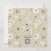 Invitation QR Code Floral Daisy Baby in Bloom Rustic Shower (Dos)