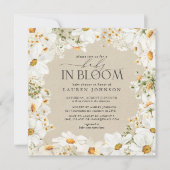 Invitation QR Code Floral Daisy Baby in Bloom Rustic Shower (Devant)