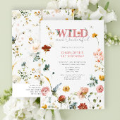 Invitation QR Code Floral Rose Wild & Onederday 1er anniversa