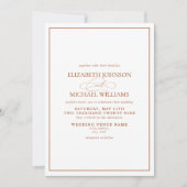 Invitation QR Code Formal Burnt Orange Classic Script Mariage (Devant)