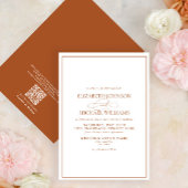 Invitation QR Code Formal Burnt Orange Classic Script Mariage