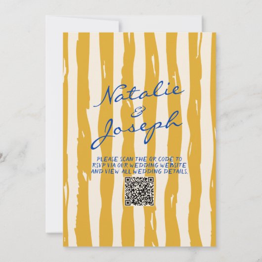 Invitation QR Code Italien Main Écrits Mariage (Dos)