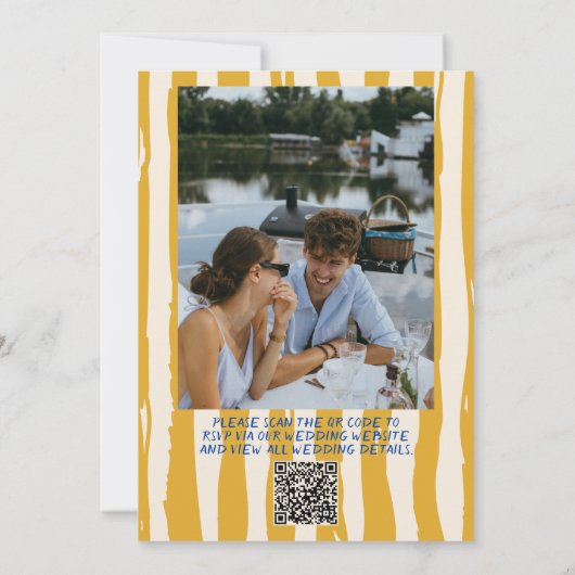 Invitation QR Code Italien Mariage photo écrit à la main (Dos)