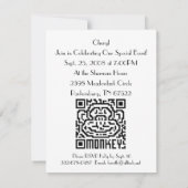 Invitation QR Code le singe (Dos)