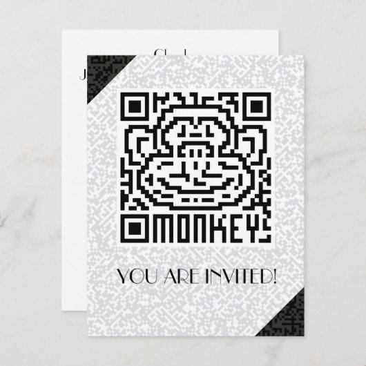 Invitation QR Code le singe (Devant / Derrière)