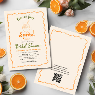 Invitation QR Code Love At First Spritz Funky Fête des mariée