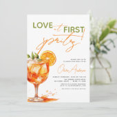 Invitation QR Code Love at First Spritz Orange Fête des marié (Debout devant)