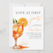 Invitation QR Code Love at First Spritz Orange Fête des marié (Devant)