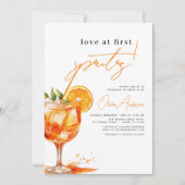 Invitation QR Code Love at First Spritz Orange Fête des marié (Devant)