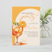 Invitation QR Code Love at First Spritz Orange Fête des marié (Debout devant)