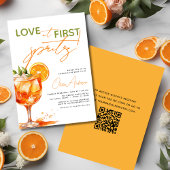 Invitation QR Code Love at First Spritz Orange Fête des marié