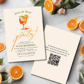 Invitation QR Code Love at First Spritz Orange Fête des marié