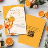 Invitation QR Code Love at First Spritz Orange Fête des marié