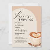 Invitation QR Code Love brasse la Fête des mariées de café (Devant)