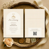 Invitation QR Code Love is Brewing Coffee Bridal Shower