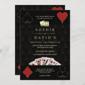 Invitation QR Code Luxe Casino Vegas Poker Mariage (Devant / Derrière)