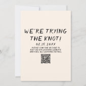 Invitation QR Code main écrit Cake tiré Quirky Mariage (Dos)