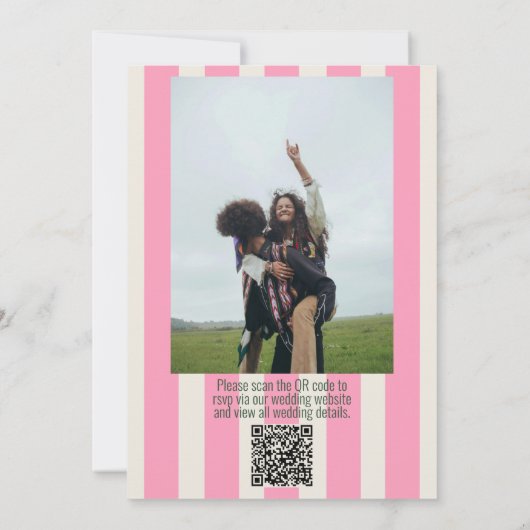 Invitation QR Code manuscrit Whimsical Summer Photo Mariage (Dos)
