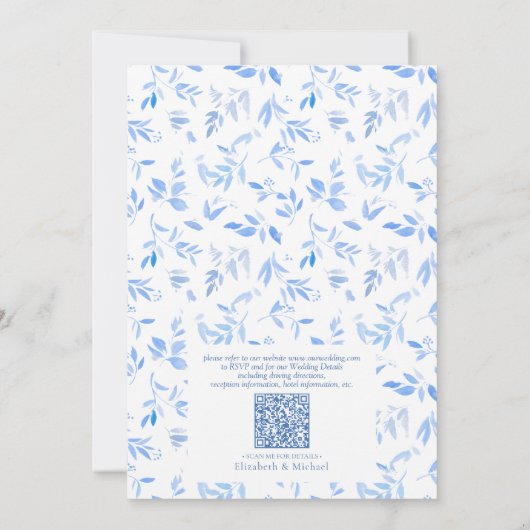 Invitation QR Code Mariage de la flore française (Dos)