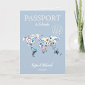 Invitation QR Code Meadow Wedding Destination Passport Map  (Devant)