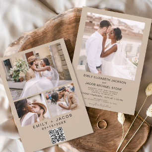Invitation QR code Minimalist Terracotta Mariage photo