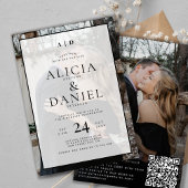 Invitation QR code modern simple typography 2 photo wedding