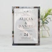 Invitation QR code modern simple typography 2 photo wedding (Debout devant)