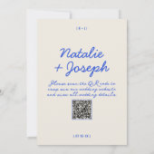 Invitation QR Code moderne bleu coloré Mariage Whimsical (Dos)