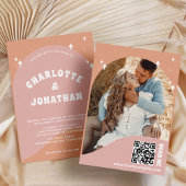 Invitation QR Code Moderne Bright Retro Mariage
