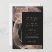 Invitation QR code moderne élégant rose or noir (Devant)