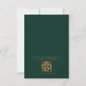 Invitation QR Code moderne Emerald vert minima Mariage feuill (Dos)