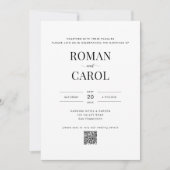 Invitation QR Code Moderne Minimaliste Typographie Mariage ph (Devant)
