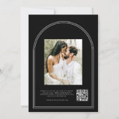 Invitation QR Code Moderne Monogramme Mariage Arche (Dos)