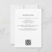 Invitation QR Code moderne noir et blanc Mariage minimal (Dos)