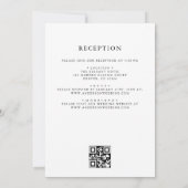 Invitation QR Code moderne noir et blanc Mariage minimal (Dos)