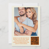 Invitation QR Code Moderne Retro 70's Daisy Mariage (Dos)