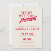 Invitation QR Code moderne rouge coloré amusant Mariage Whims (Devant)