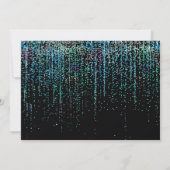 Invitation QR Code Moderne RSVP Edgy Parties scintillant Turq (Dos)