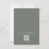 Invitation QR Code Moderne Sage Vert Minimal Mariage feuille (Dos)