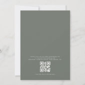 Invitation QR Code Moderne Sage Vert Minimal Mariage feuille (Dos)