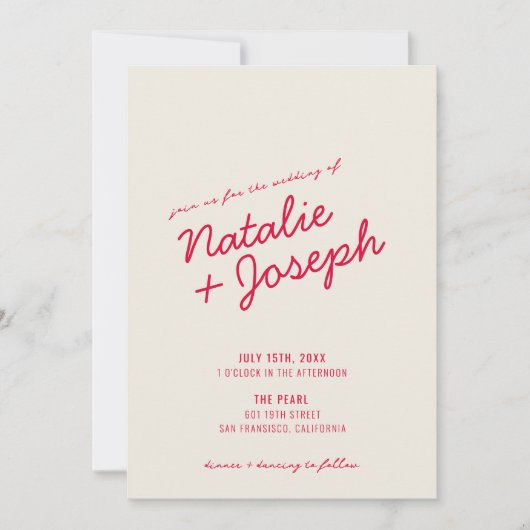 Invitation QR Code Moderne Whimsical Retro Mariage photo amus (Devant)