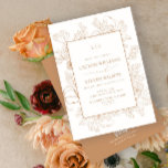 Invitation QR Code Monogramme Élégante ligne florale en terre<br><div class="desc">Ce "QR Code Elegant Monogram Terracotta Floral Faire-part de mariage" est l'exemple de sophistication et de style intemporel, offrant un mélange harmonieux d'élégance traditionnelle et de commodité moderne. L'art de la ligne florale de Terracotta qui encadre l'invitation renforce sa beauté minimaliste, tandis que le monogramme au sommet ajoute une touche...</div>