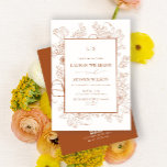 Invitation QR Code Monogramme Orange Floral Line Mariage<br><div class="desc">Ce QR Code Monogram Orange Floral Line Art Faire-part de mariage est l'incarnation du raffinement et du style intemporel, offrant un mélange harmonieux d'élégance traditionnelle et de commodité moderne. L'étonnante ligne florale orange brûlée encadrant l'invitation renforce sa beauté minimaliste, tandis que le monogramme au sommet ajoute une touche personnalisée et...</div>